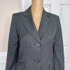KASPER Women 1PC Black Striped Polyester Rayon Lined Career Blazer Size 4