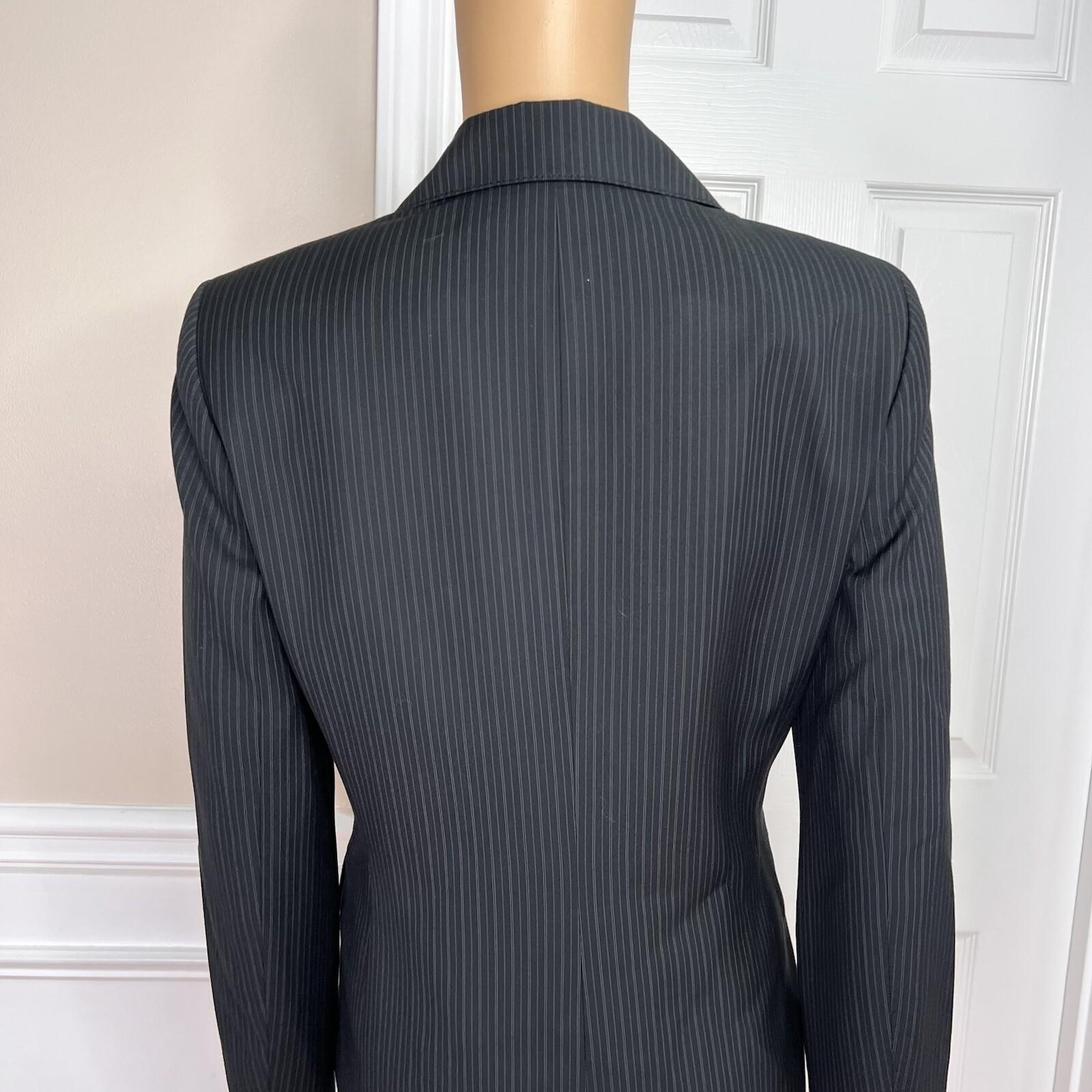 KASPER Women 1PC Black Striped Polyester Rayon Lined Career Blazer Size 4