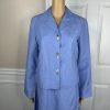 Talbots Linen Rayon Dress Suit 8 Light Blue Sleeveless Business Cocktail 2PC