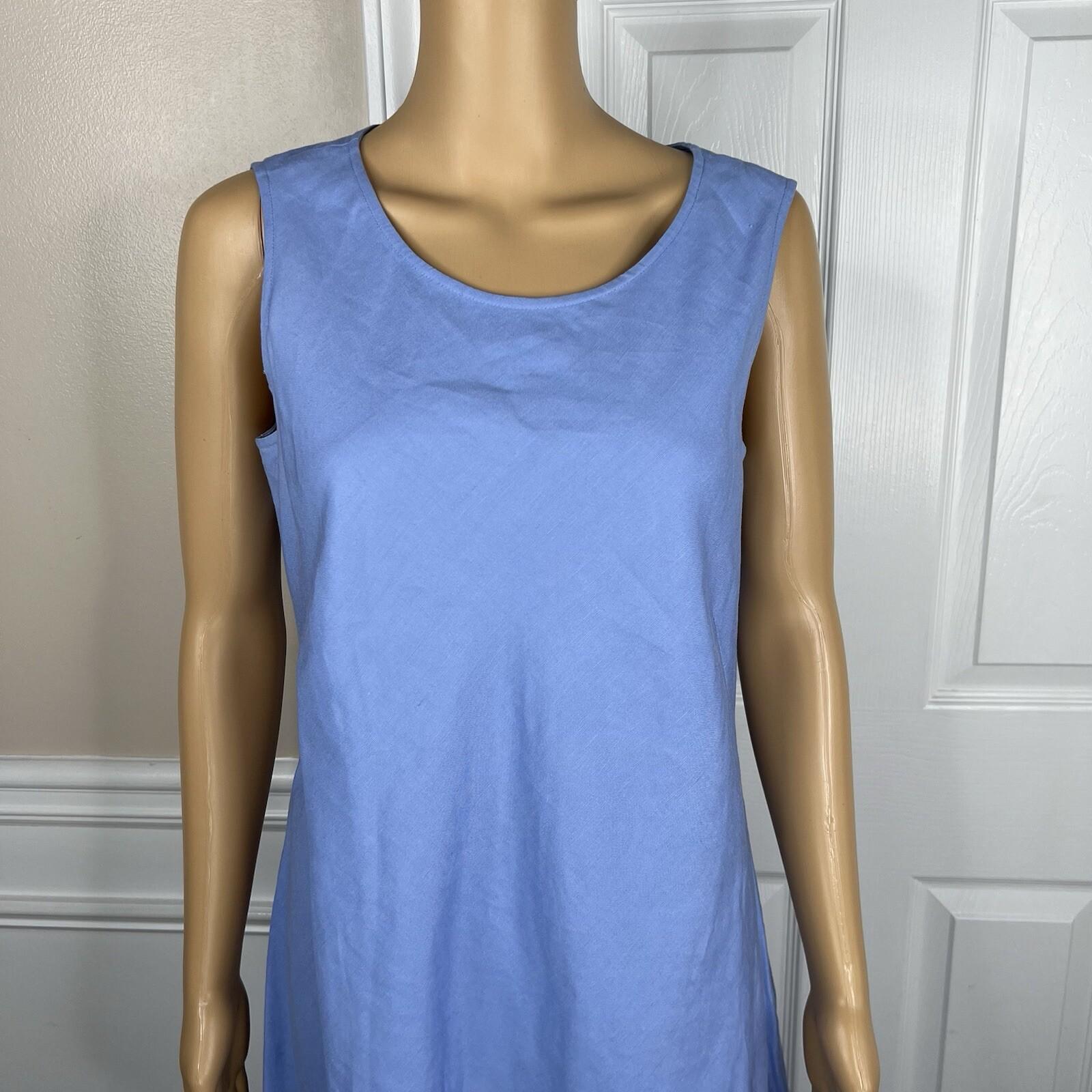Talbots Linen Rayon Dress Suit 8 Light Blue Sleeveless Business Cocktail 2PC