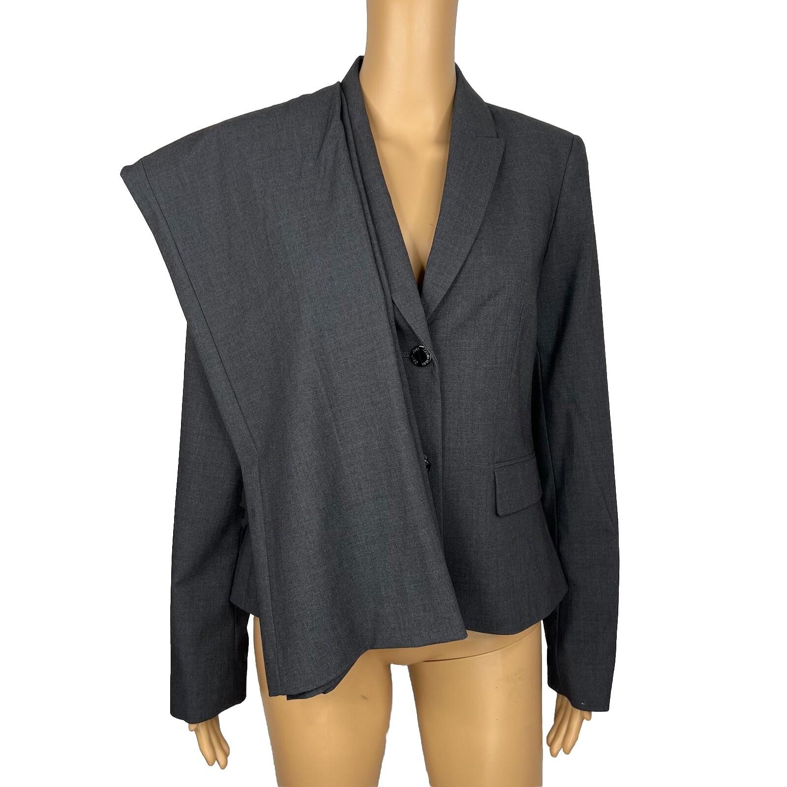 Calvin Klein Women Polyester Rayon Stretch Pant 2 Suit 4 Charcoal Gray 2PC
