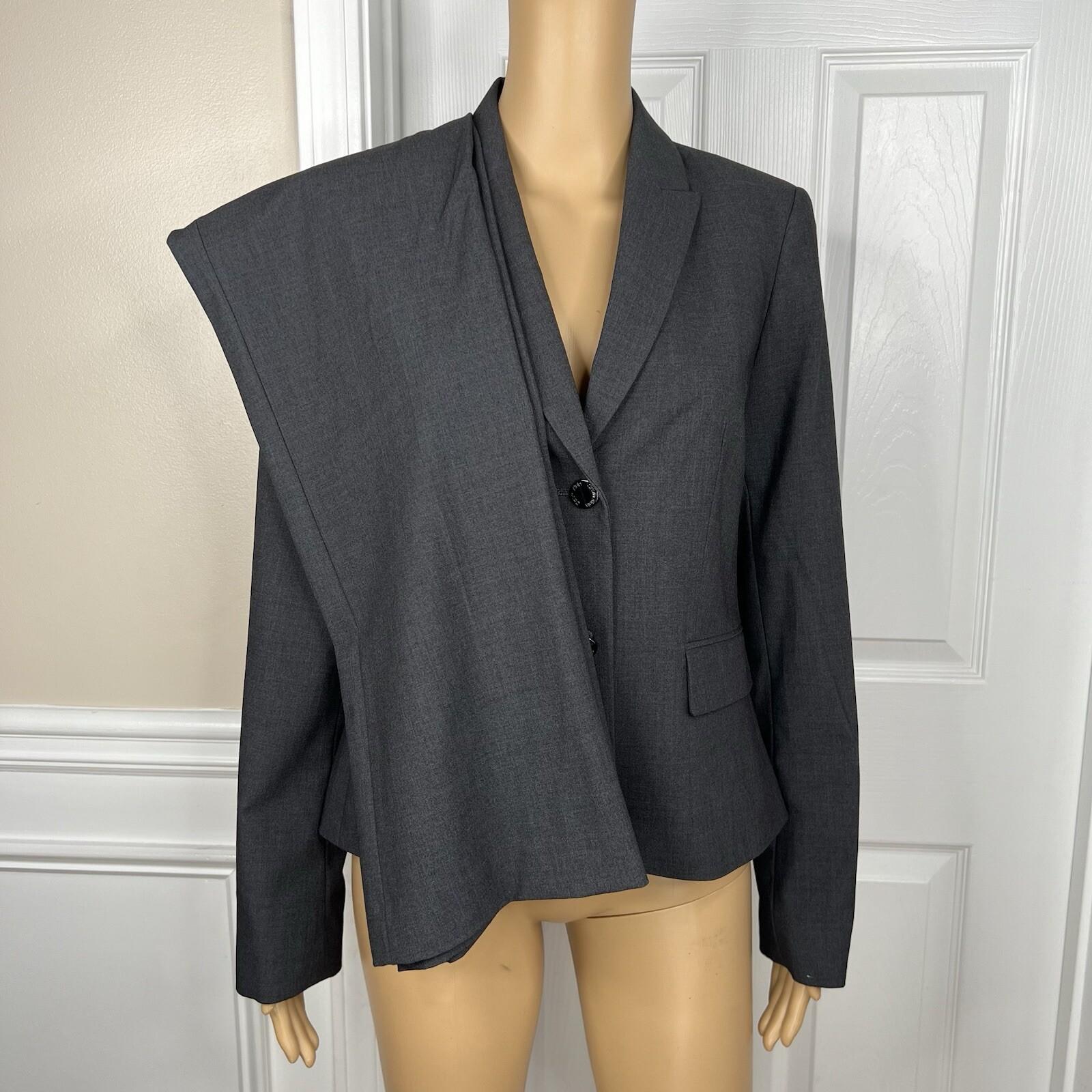 Calvin Klein Women Polyester Rayon Stretch Pant 2 Suit 4 Charcoal Gray 2PC