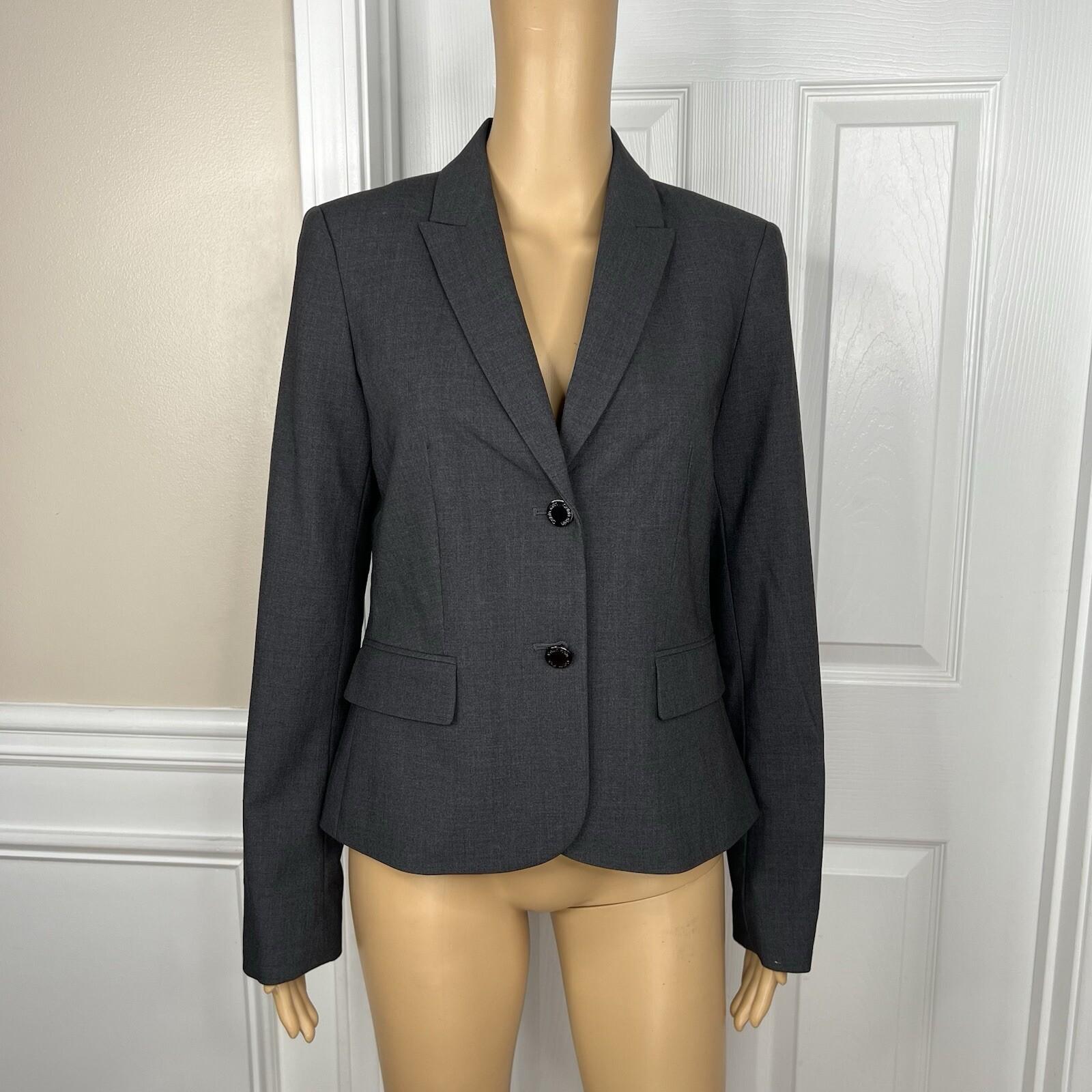 Calvin Klein Women Polyester Rayon Stretch Pant 2 Suit 4 Charcoal Gray 2PC