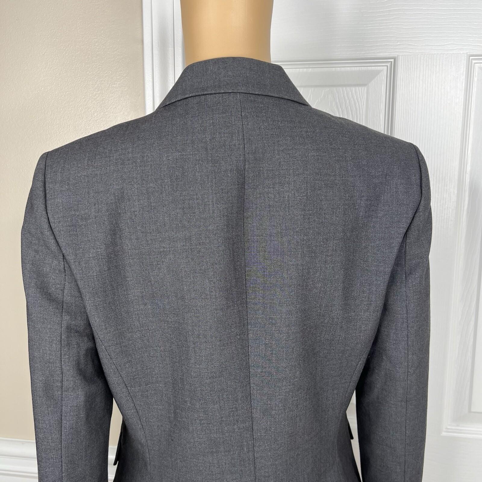 Calvin Klein Women Polyester Rayon Stretch Pant 2 Suit 4 Charcoal Gray 2PC