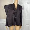 Ann Taylor Virgin Wool Pant 4 Suit 4P Dark Brown Striped Lined Business 2PC