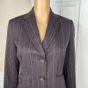 Ann Taylor Virgin Wool Pant 4 Suit 4P Dark Brown Striped Lined Business 2PC