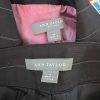 Ann Taylor Virgin Wool Pant 4 Suit 4P Dark Brown Striped Lined Business 2PC