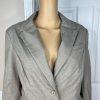 10-4939.jpg New York & Company Polyester Viscose Spandex Skirt 12 Suit 14 Sand Striped 2PC