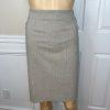 10-4940.jpg New York & Company Polyester Viscose Spandex Skirt 12 Suit 14 Sand Striped 2PC