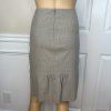 10-4941.jpg New York & Company Polyester Viscose Spandex Skirt 12 Suit 14 Sand Striped 2PC