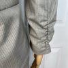 10-4946.jpg New York & Company Polyester Viscose Spandex Skirt 12 Suit 14 Sand Striped 2PC