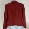 Kasper Polyester Rayon Skirt Suit 8P Red Shawl Collar Single Breasted Lined 2PC