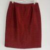 Kasper Polyester Rayon Skirt Suit 8P Red Shawl Collar Single Breasted Lined 2PC