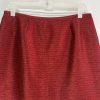 Kasper Polyester Rayon Skirt Suit 8P Red Shawl Collar Single Breasted Lined 2PC