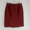 Kasper Polyester Rayon Skirt Suit 8P Red Shawl Collar Single Breasted Lined 2PC