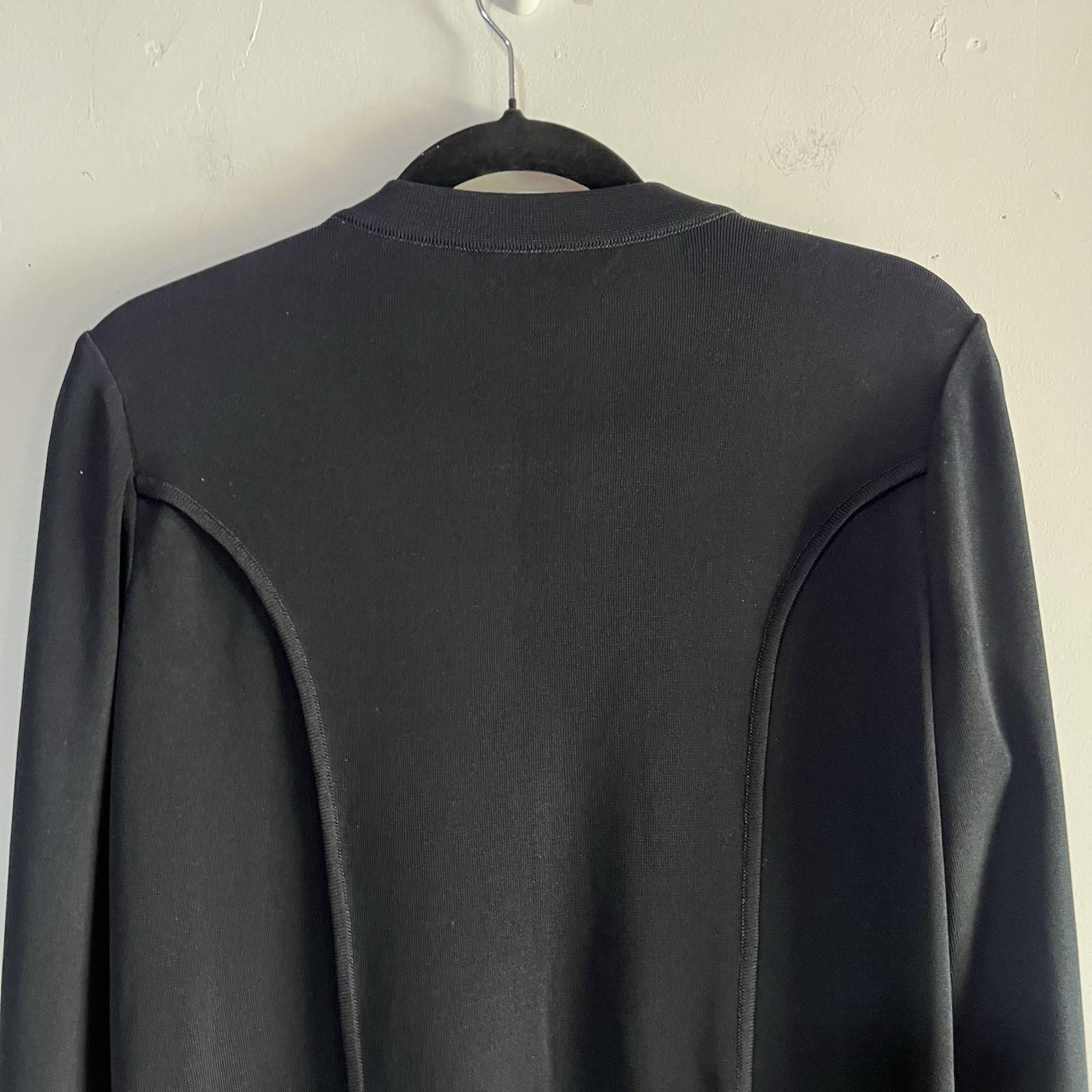 Ming Wang Women Cardigan Jacket Size S Blue Black Single breasted Long Sleeves