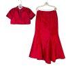 10-4964.jpg David's Bridal Organza Maxi Skirt Cropped Top Size 6 Fuchsia Party Princess
