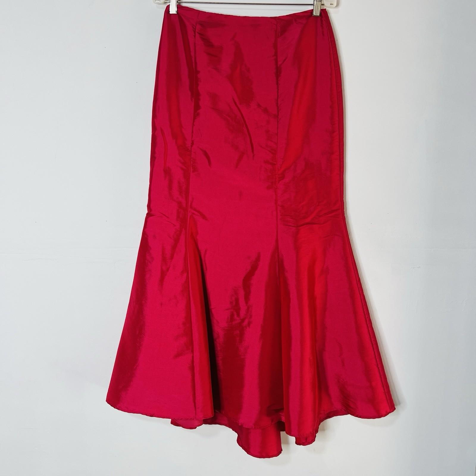 10-4966.jpg David's Bridal Organza Maxi Skirt Cropped Top Size 6 Fuchsia Party Princess