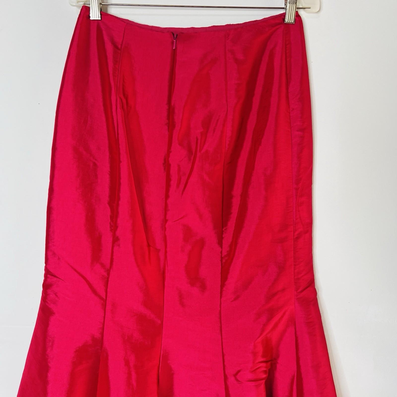 10-4969.jpg David's Bridal Organza Maxi Skirt Cropped Top Size 6 Fuchsia Party Princess