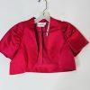 10-4970.jpg David's Bridal Organza Maxi Skirt Cropped Top Size 6 Fuchsia Party Princess