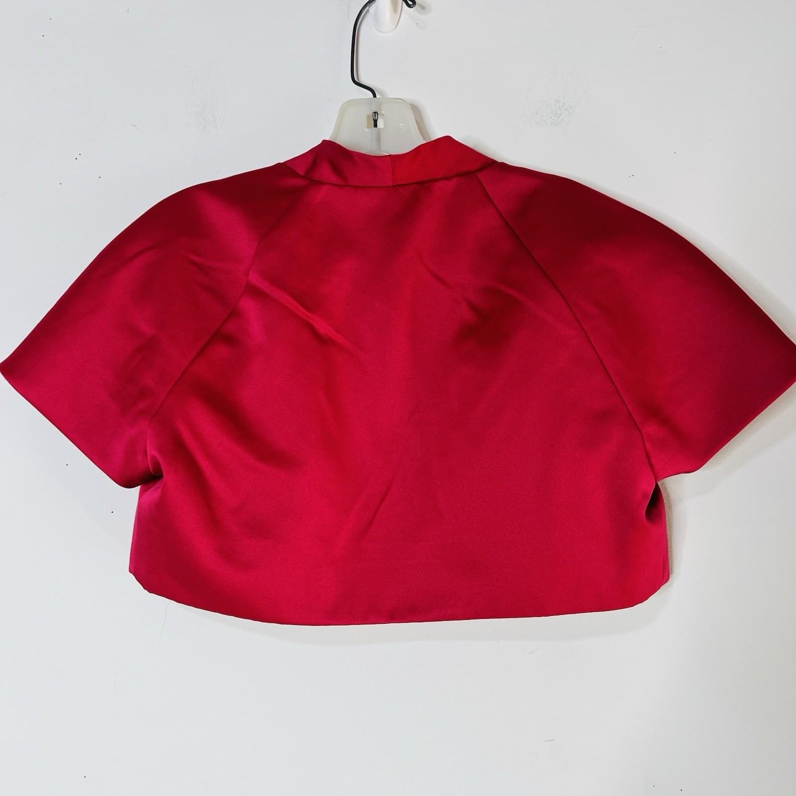 10-4971.jpg David's Bridal Organza Maxi Skirt Cropped Top Size 6 Fuchsia Party Princess