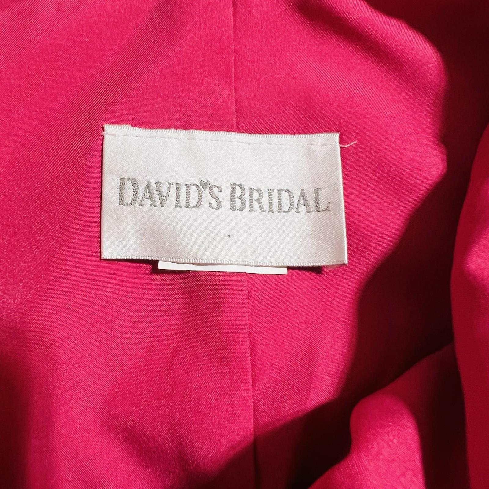 10-4972.jpg David's Bridal Organza Maxi Skirt Cropped Top Size 6 Fuchsia Party Princess