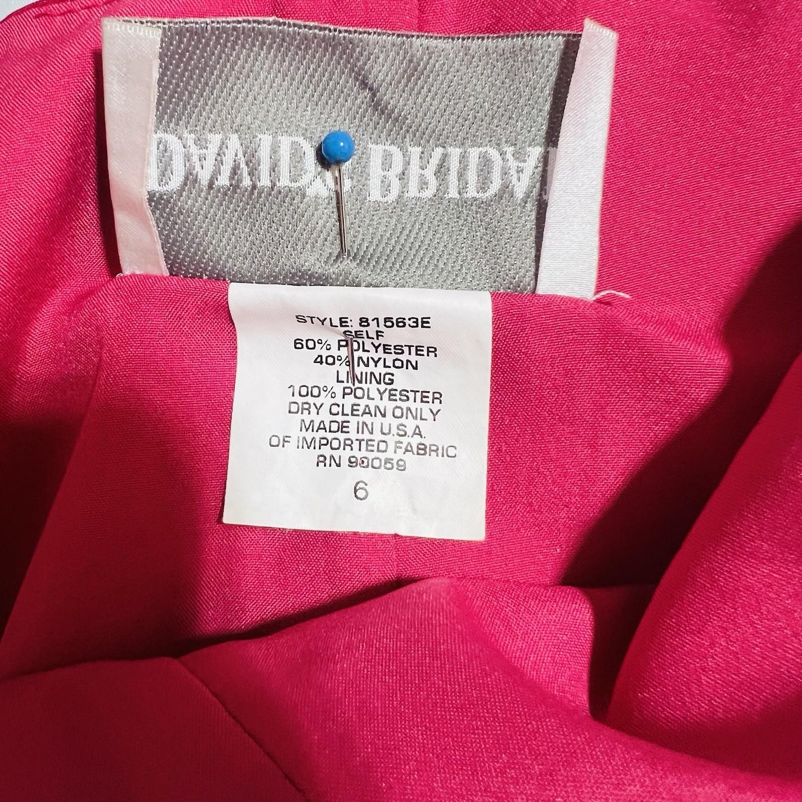 10-4973.jpg David's Bridal Organza Maxi Skirt Cropped Top Size 6 Fuchsia Party Princess