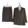 Kasper ASL Polyester Acetate Skirt Suit Size 12 Military Green Shawl Collar 2PC