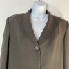 Kasper ASL Polyester Acetate Skirt Suit Size 12 Military Green Shawl Collar 2PC
