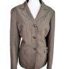 Collections For Le Suit Women Polyester Blazer Size 18 Brown Striped 1 PC Lined