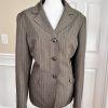 Collections For Le Suit Women Polyester Blazer Size 18 Brown Striped 1 PC Lined