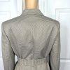 Evan Picone Polyester Pant Suit Size 10 Beige Black 2PC Belted Notch Collar