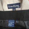 Evan Picone Polyester Pant Suit Size 10 Beige Black 2PC Belted Notch Collar