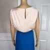 Preston & York Polyester Spandex Skirt Suit Size 6 Top Size S Blue V Neck 2 PC