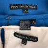 Preston & York Polyester Spandex Skirt Suit Size 6 Top Size S Blue V Neck 2 PC