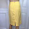 Larry Levine Women Linen Rayon Skirt Suit Size 6 Yellow Lined Notch Collar 2pc