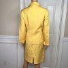 Larry Levine Women Linen Rayon Skirt Suit Size 6 Yellow Lined Notch Collar 2pc