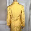Larry Levine Women Linen Rayon Skirt Suit Size 6 Yellow Lined Notch Collar 2pc