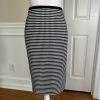 Nine West Women Polyester Spandex Skirt Size 8 Black White Lined Pencil