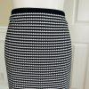 Nine West Women Polyester Spandex Skirt Size 8 Black White Lined Pencil