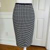 Nine West Women Polyester Spandex Skirt Size 8 Black White Lined Pencil