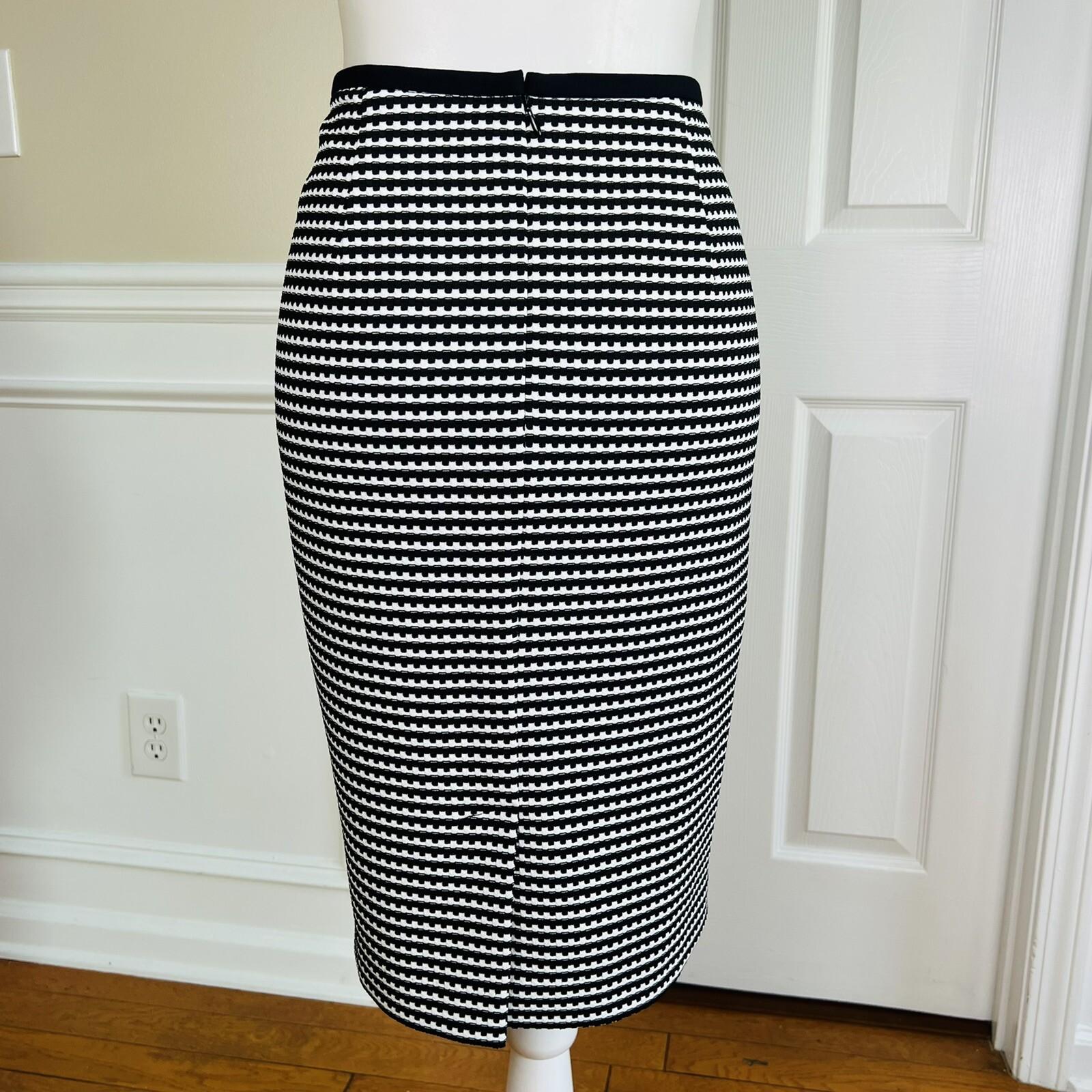 Nine West Women Polyester Spandex Skirt Size 8 Black White Lined Pencil