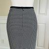 Nine West Women Polyester Spandex Skirt Size 8 Black White Lined Pencil