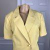 Le Suit Women Polyester Blazer Size 14Yellow Lined Notch Collar Wrap