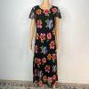 10-5073.jpg Mary Mcfadden Vintage Maxi Dress Size 10 Floral Flounce Flutter Sleeves Chic