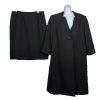 Kasper Polyester Skirt Suit 16 Black 2PC Twill Mid Length Blazer Lined Pockets
