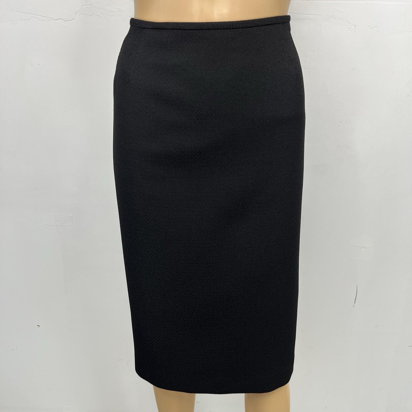 Kasper Polyester Skirt Suit 16 Black 2PC Twill Mid Length Blazer Lined Pockets