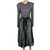 Victoria Royal LTD Sequin Stretch Dress Size 8 Gray Beaded Ball Gown Evening Bow