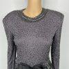 Victoria Royal LTD Sequin Stretch Dress Size 8 Gray Beaded Ball Gown Evening Bow