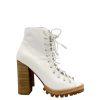 Jeffrey Campbell x Free people Palermo Leather Booties 8.5M Lace Up Open Toe New